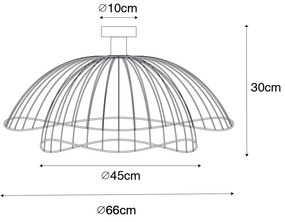 Design mennyezeti lámpa bronz 45 cm - Pua