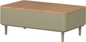 Elivo dohányzóasztal 100 cm fiókokkal, fém lábakon - eukaliptusz / baltic dune tölgy