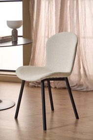 MAZZONI EXPORT FIORA Bézs (Apia 453 szövet) / fekete váz – MODERN KÁRPITOZOTT CHENILLE SZÉK NAPPALIBA/ÉTKEZŐBE