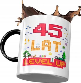 Fekete Bögre Születésnapra 45 45-es 45-ös Ajándék Nyomtatott Fotóval