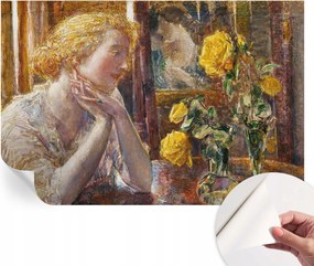 Mosható öntapadós fotótapéta étkezőbe Nő rózsákkal 104x70 cm