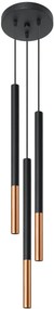 SOLLUX SL-0890 MOZAICA Hengeres Függesztett Lámpa Fekete, Réz G9 IP20