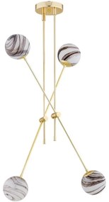 Argon 1840 - Csillár rúdon ABSOS 4xE14/7W/230V alabástrom arany