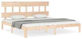 tömör fa ágykeret fejtámlával Super King Size