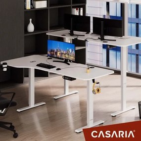 Casaria® Állítható magasságú irodai íróasztal fehér-160x75x118 cm