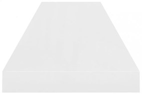 magasfényű fehér MDF lebegő fali polc 90 x 23,5 x 3,8 cm
