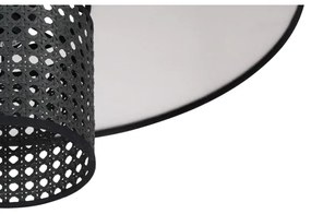 Duolla - Csillár zsinóron TOKYO RATTAN 1xE27/15W/230V átm. 50 cm fekete/ezüst