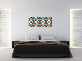 Kép - Retro virágminta (120x50 cm)