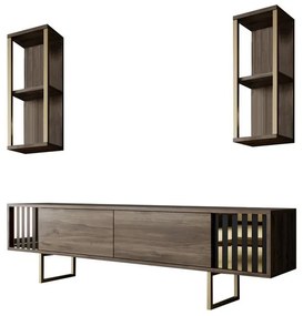 TV szekrény Gold Line - Walnut, Black