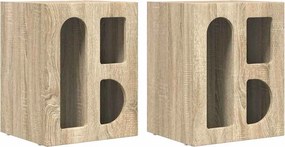 vidaXL Éjjeli asztal 2 pcs Sonoma tölgy 40 x 35 x 50 cm Faanyag