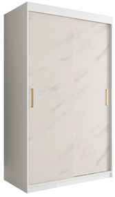 Ruhásszekrény 120 cm Marbelo T (matt fehér + fehér márvány). 1064540