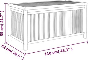 Bambusz Kerti Tárolóláda 110 X 52 X 55 Cm