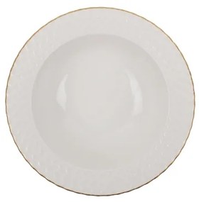 24 darabos porcelán étkészlet — fehér/arany