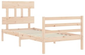 tömör fa ágykeret fejtámlával 90 x 200 cm