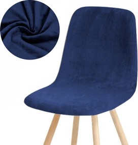 Skandináv Székhuzat Sötétkék Velúr Rugalmas Univerzális