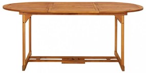 9 részes tömör akácfa kerti étkezőgarnitúra 180 x 90 x 75 cm