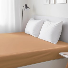 Goldea körgumis pamut lepedő - őszi barna 80 x 200 cm