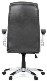 Szürke Ökobőr Irodai Főnöki Szék Hinta Mechanikával. KA-F1218 GREY