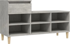 vidaXL betonszürke szerelt fa cipőszekrény 102x36x60 cm