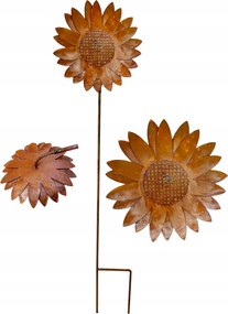 Kerti Dekoráció Napraforgó Virág Fém Erős Rozsda Beszúrható 142 cm