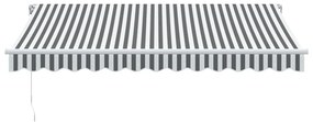 antracitszürke-fehér LED-es kézi napellenző 350 x 250 cm