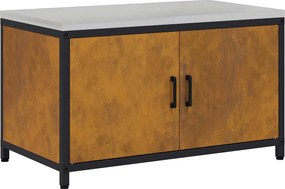 vidaXL Konyhai Tárolás polcokkal ajtóval Rozsdás 60 x 50 x 92 cm Acél
