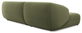 Zöld bársony sarokkanapé (bal oldali) Moana – Makamii