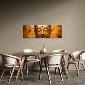 Kép - Buddha, olajfestmény (órával) (90x30 cm)