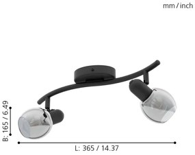 Eglo 98625 - Spotlámpa POLLICA 2xE14/28W/230V