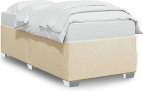 vidaXL krémszínű szövet ágykeret matrac nélkül 90x200 cm
