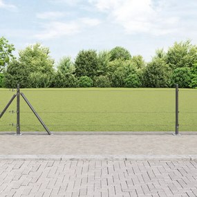 Hegesztett Drótkerítés 13 Félcső Oszloppal Szürke 0.5x100 m Acél