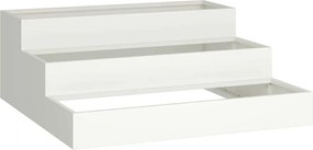 vidaXL Kerti cserép Fehér 90 x 90 x 35 cm Hidegen hengerelt acél
