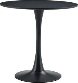 Étkezőasztal, fekete, átmérő 80 cm, REVENTON NEW