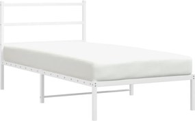 vidaXL fehér fém ágykeret fejtámlával 100x200 cm