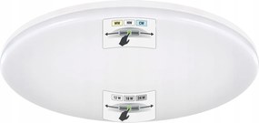 Fürdőszobai Lámpa Plafon Plafon Változtatható Teljesítmény 12W 18W 24W Cct Led Fehér