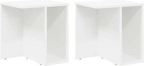 vidaXL Végasztal 2 pcs Fehér 37 x 32 x 40 cm Faanyag