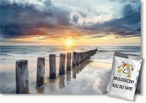 Fotótapéta Flizelina Tájkép Tengerpart Hullámtörő Nap 400x280 ragasztó