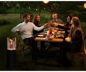 Bio kandalló ROMA 26,5x80,5 cm 2kW fekete + védőfedél