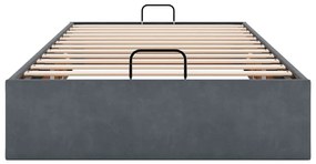 Ottomán ágykeret matrac nélkül Sötétszürke 90x190 cm Velvet