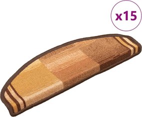 vidaXL 15 db barna öntapadó lépcsőszőnyeg 65 x 21 x 4 cm