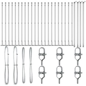 Kerítésoszlopok 26 db-os szett Horganyzott acél 3.2 x 3.2 x 50 cm