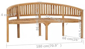 tömör tíkfa banán alakú pad 180 cm
