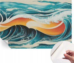 Dekoratív öntapadós fotótapéta irodába Absztrakt hullámok 104x70 cm