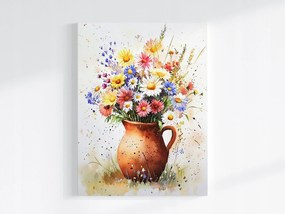 Poszter Dekoráció Színes Virágok Csokor Kancsó 60x80