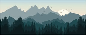 Kép - Hegyek grafikus szemmel (120x50 cm)