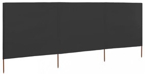 antracitszürke szövet 3-paneles szélellenző 400 x 120 cm