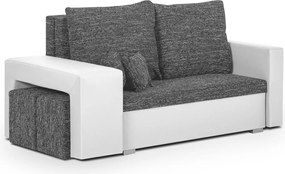 MILAN Kihúzható kanapé 2 + 2 puffal Szürke/fehér