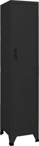 vidaXL fekete acél zárható szekrény 38 x 45 x 180 cm