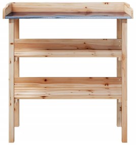 tömör fenyőfa növénytartó asztal polcokkal 78x38x82,5 cm