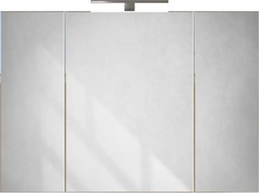 Piramida AKVA Tükrös fürdőszobai szekrény - LED világítással - 100 x 69 x15cm